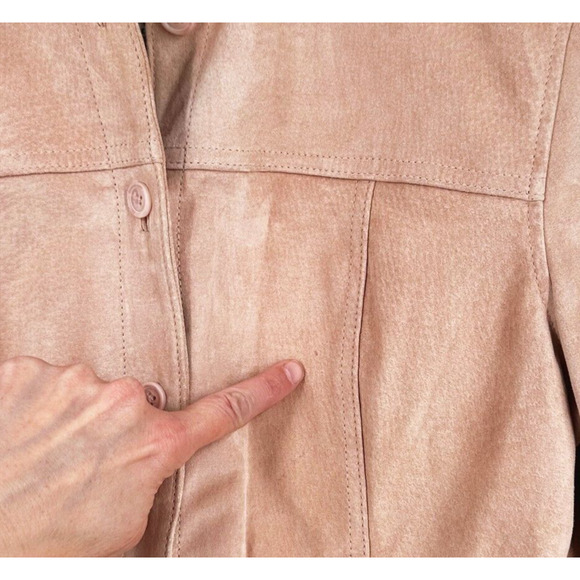 VTG Y2K Cherokee Womens Suede Shacket Jacket Small Retro Boho Unisex 90s Pink - Picture 5 of 11